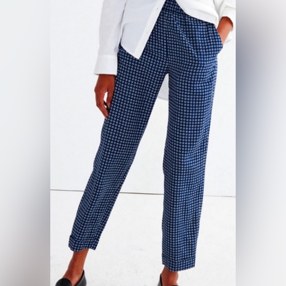 Madewell Track Pants Trousers Casual Comfy Blue White Size M Waist Pull On